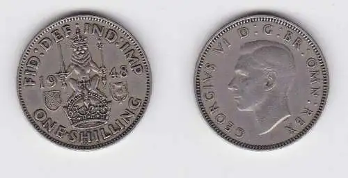 1 Schilling Silber Münze Großbritannien 1948 Georg VI. (130537)