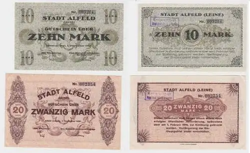 10 & 20 Mark Banknoten Notgeld Stadt Alfeld (Leine) 1.Dezember 1918 (133064)