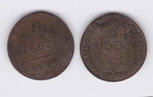 6 Kreuzer Silber Münze Ungarn 1849 A (119715)