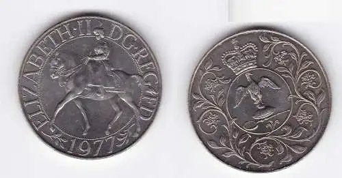 1 Crown Münze Großbritannien 1977 25.Jahre Thronbesteigung Elizabeth II (129875)