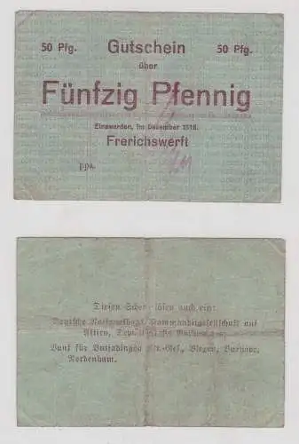 50 Pfennig Banknote Notgeld Einswarden Frerichswerft 1918 (133010)