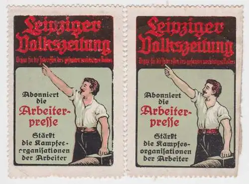 2 Reklame Marken Leipziger Volkszeitung abonniert die Arbeiterpresse (67750)