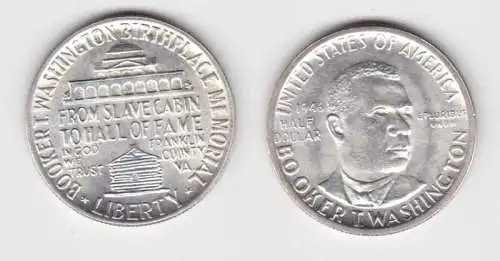 1/2 Dollar Silber Münze USA Zum Gedenken an Booker T. Washington 1946 (138701)