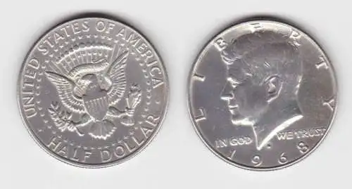 1/2 Dollar Silber Münze USA 1968 John F. Kennedy (129693)