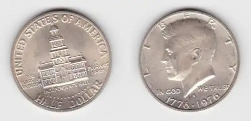 1/2 Dollar Silber Münze USA 1776-1976 Independence Hall 200J. Frieden (138387)