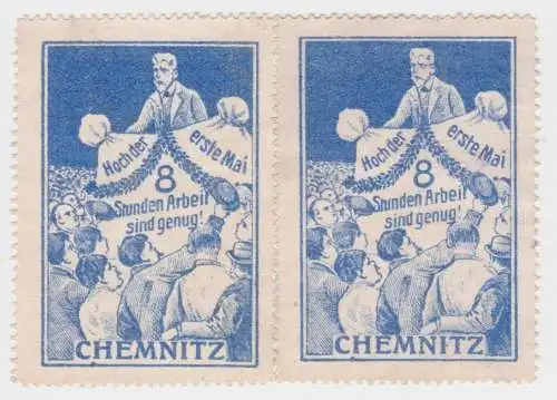 2 seltene Spenden Marke Gewerkschaften Chemnitz 1.Mai um 1920 (06997)