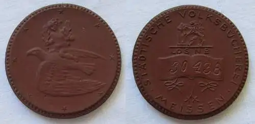 DDR Porzellan Medaille Städtische Volksbücherei Meissen Los Nr. 30438 (116313)