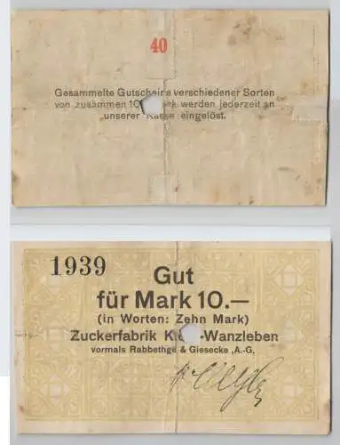 10 Mark Banknote Klein Wanzleben Zuckerfabrik Rabbethge & Giesecke AG (129048)