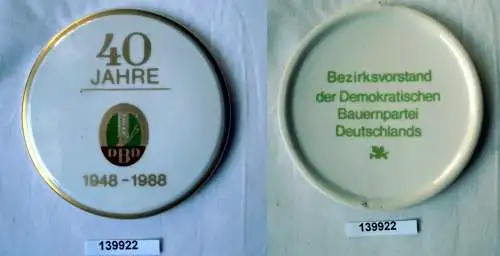DDR Medaille 40 Jahre DBD Demokratische Bauernpartei Deutschlands 1988 (139922)