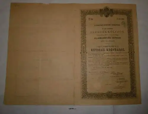 200 Kronen Renten-Anleihe Staatsschuld-Verschreibung Ungarn 1903 (128786)