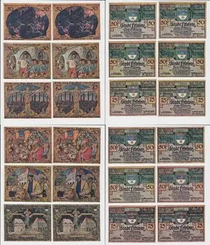 12 x 50 Pfennig Banknoten Notgeld Stadt Erkelenz 22.08.1921 (137286)