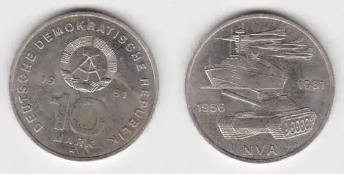 DDR Gedenk Münze 10 Mark 25 Jahre Nationale Volksarmee NVA 1981 Stgl. (140125)