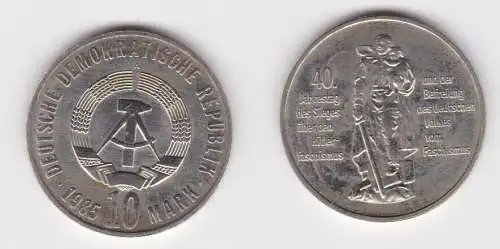 DDR Gedenk Münze 10 Mark 40.Jahre Kriegsende 1985 Stempelglanz (141099)