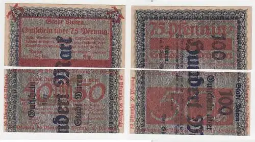2 Banknoten Notgeld Stadt Düren 1921 (113574)