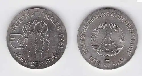 DDR Gedenk Münze 5 Mark Internationales Jahr der Frau 1975 Stempelglanz (123884)