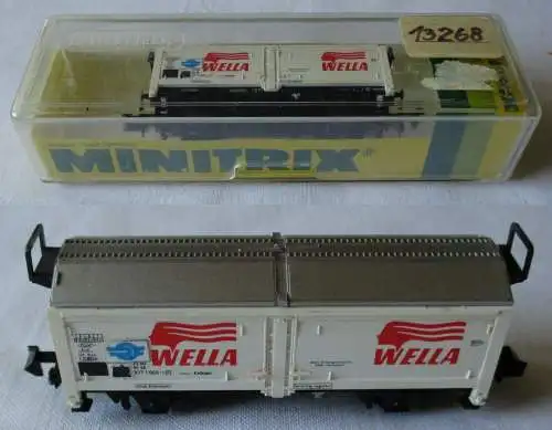 Minitrix Spur N 13268 Hubschiebedachwagen WELLA DB in OVP (107538)