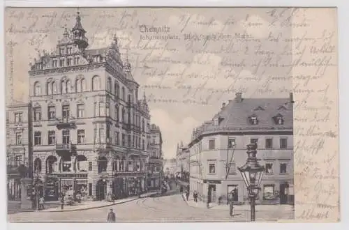 900474 Ak Chemnitz - Johannisplatz, Blick nach dem Markt 1902