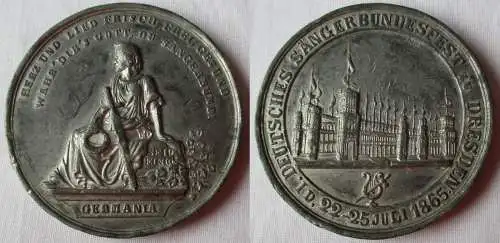 Zinn Medaille 1. Deutsches Sänger Bundesfest Dresden 22.-25. Juli 1865 (156836)