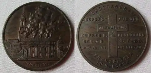 seltene Bronze Medaillen DRESDEN Brand der KREUZKIRCHE 1897 (156989)