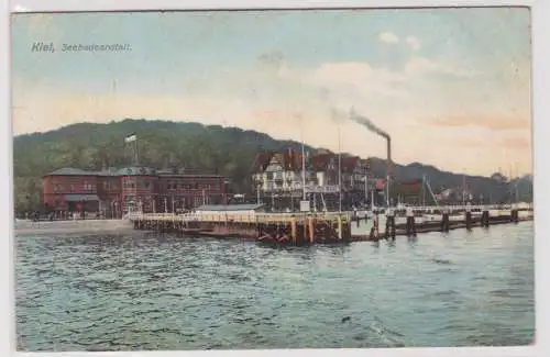 901237 Ak Kiel - Seebadeanstalt Yacht-Club-Brücke 1908