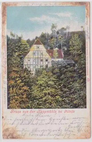 99123 Ak Gruss von der Keppmühle bei Pillnitz 1903