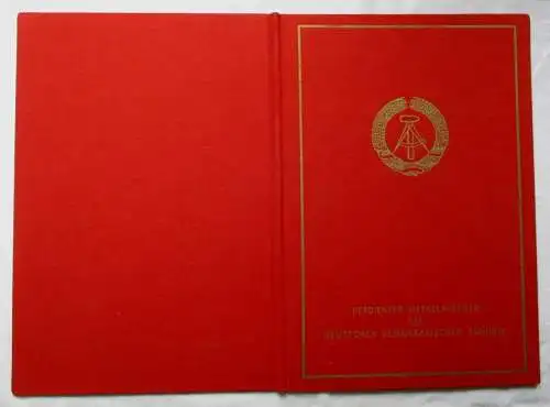 Frühe DDR Urkunde Verdienter Metallarbeiter Unterschrift Kleiber 1975 (117754)