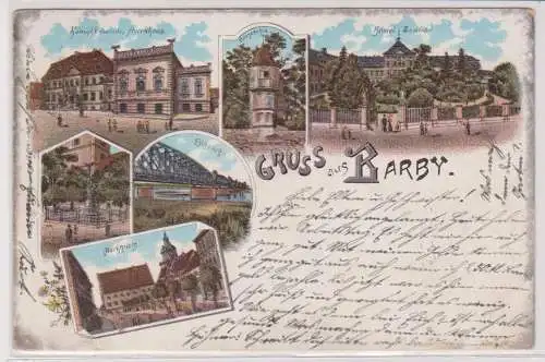 900939 Ak Lithographie Gruß aus Barby Herrenhaus, Seminar usw. 1898