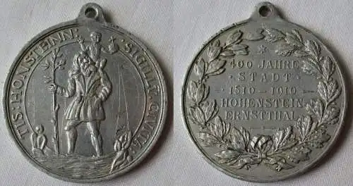 Aluminium Medaille 400 Jahre Stadt Hohenstein-Ernstthal 1510 - 1910 (126835)