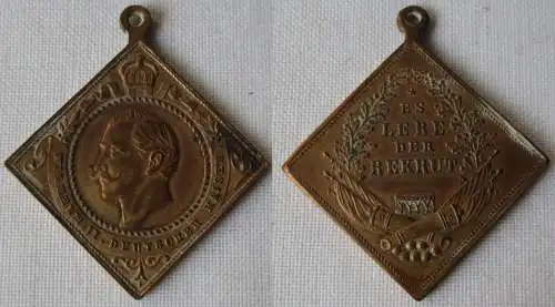 Medaille Klippe Wilhelm II Deutscher Kaiser - Es lebe der Rekrut (136056)
