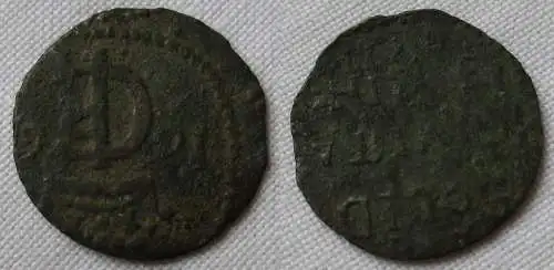 1 Solidus Kupfer Münze Elbing Polen 1666 Johann Casimir (136240)