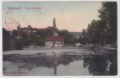 99191 Ak Gnandstein Partie am Teich 1921