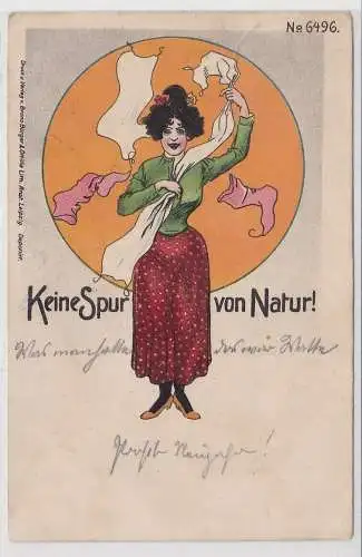 03375 Künstler AK Bruno Bürger Leipzig No. 6496 Keine Spur von Natur! 1902