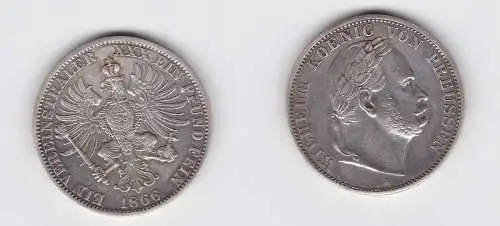 1 Vereinstaler Silber Münze Preussen Wilhelm I. 1866 vz (117788)