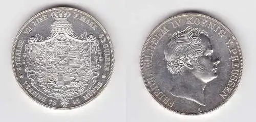 Doppeltaler Silber Münze Preussen Friedrich Wilhelm IV 1841 Stgl. (118845)