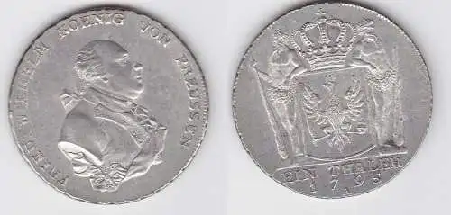 1 Taler Silber Münze Preussen Friedrich Wilhelm II. 1795 A vz+ (112672)