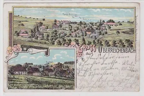 99783 Ak Lithographie Gruß aus Oberreichenbach Gasthof usw. 1911
