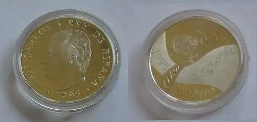 2000 Pesetas Silbermünze Spanien 1995 50 Jahre UNO Stempelglanz (132093)
