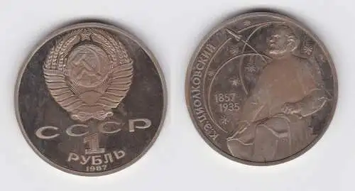 1 Rubel Münze Sowjetunion 1987 K.E. Ziolkowski (140839)