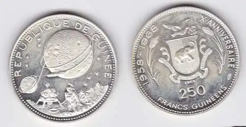 250 Francs Silber Münze Guinea 1969 (140726)