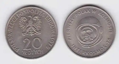 20 Zloty Kupfer Nickel Münze Polen Interkosmos 1978 (141004)