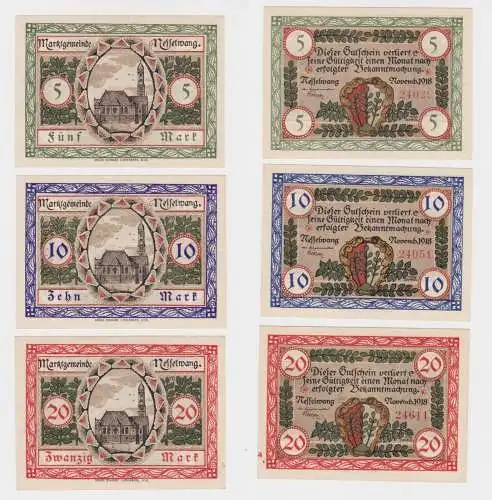 5,10 & 20 Mark Banknoten Notgeld Stadt Nesselwang November 1918 (135516)