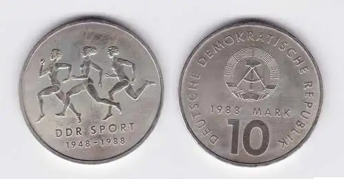 DDR Gedenk Münze 10 Mark 40 Jahre DDR Sport 1988 (123767)