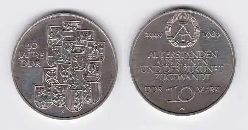 DDR Gedenk Münze 10 Mark 40.Jahrestag der DDR 1989 (123186)