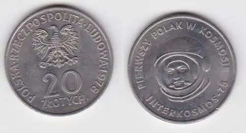 20 Zloty Kupfer Nickel Münze Polen Interkosmos 1978 (140968)