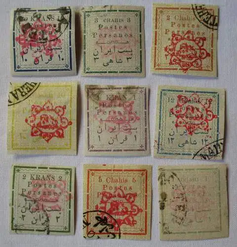 Briefmarken Postes Persanes kleine Sammlung mit 9 Werten (113180)
