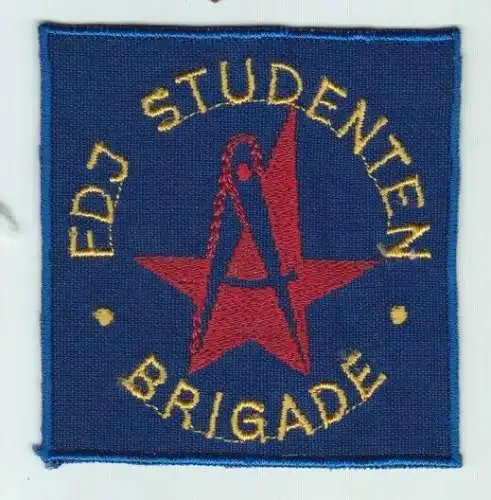 DDR Stoffabzeichen Aufnäher Freie deutsche Jugend FDJ Studentenbrigade (145189)