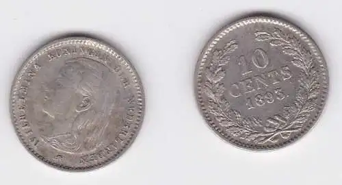 10 Cent Silber Münze Niederlande 1893 (126697)