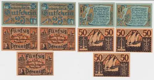 5 Banknoten Notgeld Detailisten Vereinigung Großalmerode um 1921 (144178)