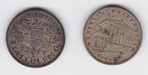 1 Schilling Silber Münze Österreich Parlamentsgebäude 1925 (144342)