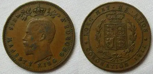 Kleine Bronze Medaille Zur Krönung seiner Majestät König Georg V. 1911 (142426)
